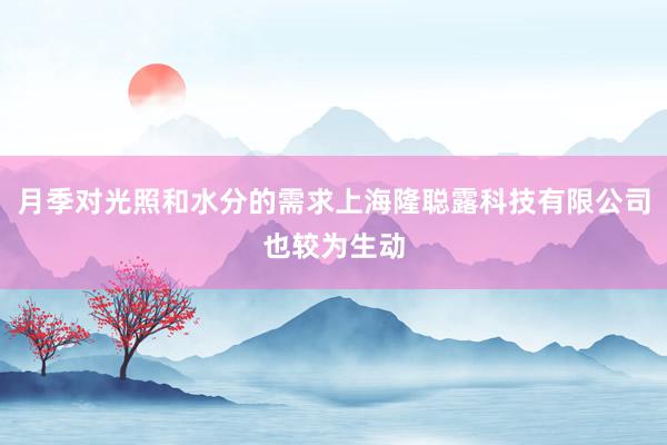 月季对光照和水分的需求上海隆聪露科技有限公司也较为生动